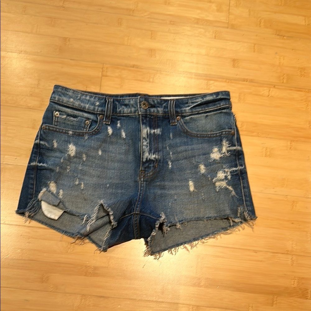 Pistola Blue Cut-Off Jean Shorts with Frayed Hem